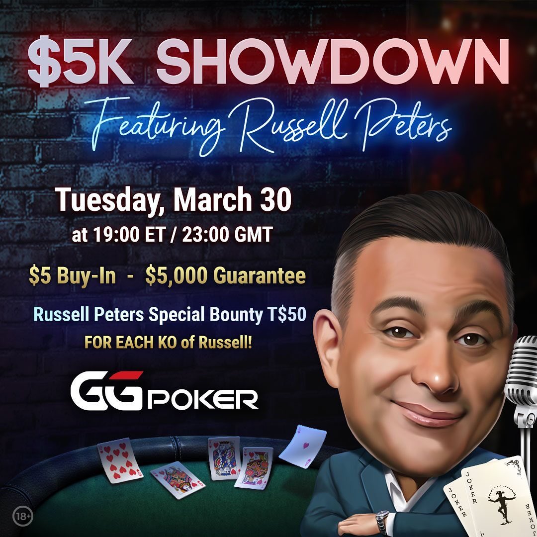 VIPGGPoker's tweet image. Canadian 🇨🇦 comedian @russellpeters is playing on GGPoker 💰

JOIN NOW
👇👇👇👇
Message us to get FREE U$5 to play and a 100% bonus 🚨

👉Follow @vipggpoker 
👉Follow @vipggpoker 
👉Follow @vipggpoker 

-
#poker #ggpoker #bonus #bonuses #promos #onlinepoker #pokerstars