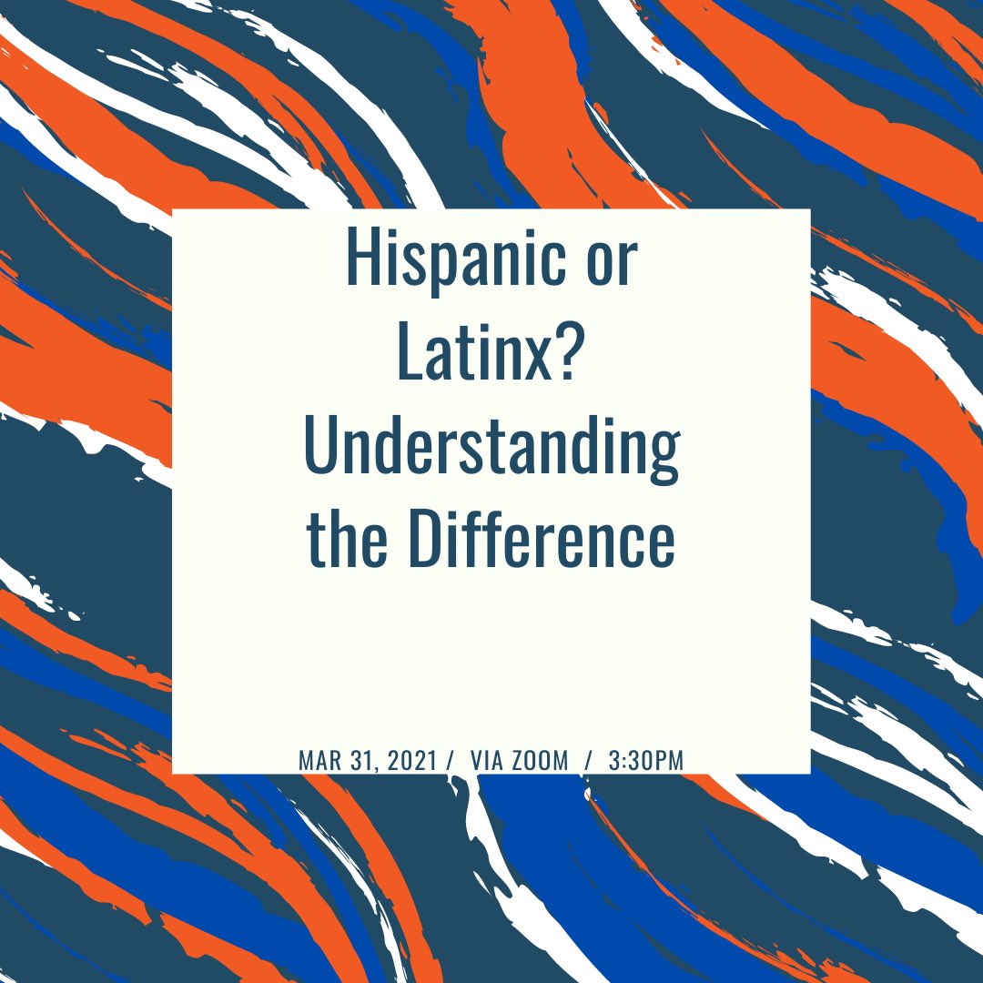 UTSA_MSC's tweet photo. Hispanic or Latinx?
Understanding the Difference
A presentation and discussion about identity and terms used within Hispanic and Latinx communities.
Wednesday, March 31 @ 3:30 pm
https://t.co/USFz3MRCO3
#utsa #roadrunners #mscej #hispanic #latinx #identity https://t.co/JW0OsD1kHr