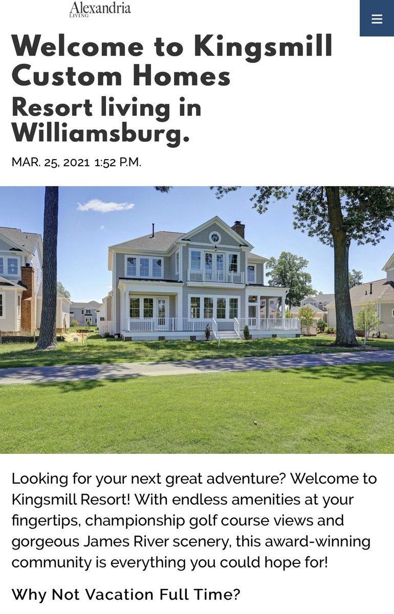 Call Kingsmill Realty today to learn more and to get started being among the few who get to call this exceptional community “home.” 

…livingmagazine-com.cdn.ampproject.org/c/s/alexandria…

📲 757.561.2722 
📧 real.estate@kingsmillrealty.com