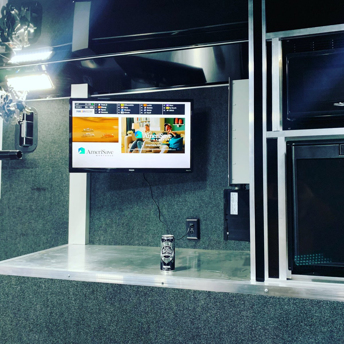 BradyBacon's tweet photo. Working at the shop and took a break to watch some @NASCAR on dirt @BMSupdates and drink a @FullThrottleCo in our beautiful ATC @AluminumTrailer from @ElliottsTrailer https://t.co/5FD9i7VlPC