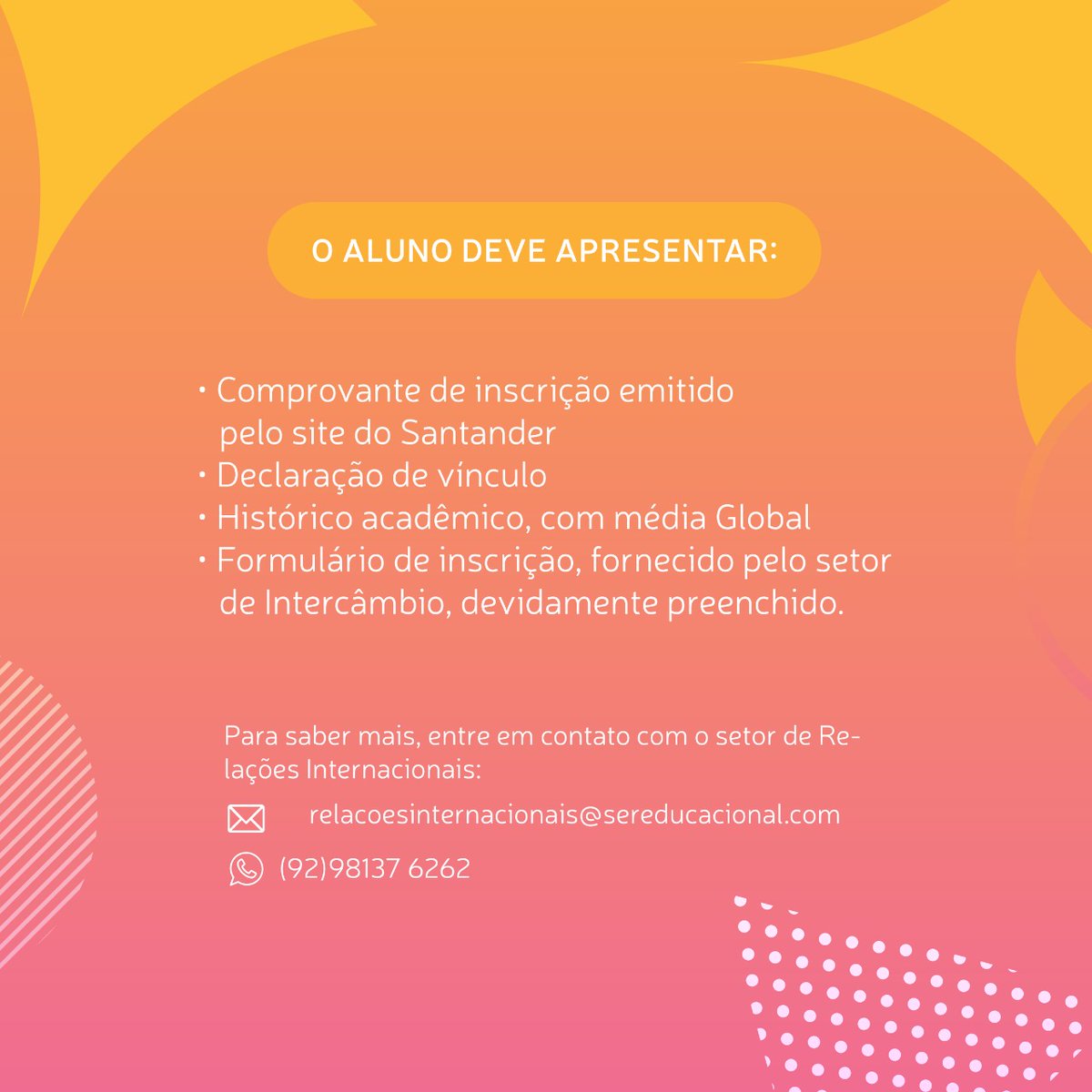 unescnet's tweet photo. Quer uma força com as despesas da faculdade? O programa Bolsa Santander Graduação pode oferecer a bolsa de estudos ideal para você! 🙌🏼 Inscreva-se pelo site https://t.co/HC5E92iq5E até o dia 11 de Abril de 2021. https://t.co/5jR9NxIDc7