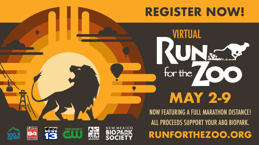 Hot951ABQ's tweet photo. Join Hot 95.1 for Virtual Run for the Zoo anytime the week of May 2-9, 2021. Register for the 1 Mile, 5K, 10K, Half Marathon or Full Marathon. Walk, run, bike, or skate! Indoors or outdoors, your race is your choice!  

@nmbioparksociety @abqbiopark @runforthezoo https://t.co/O02DUVVLzA