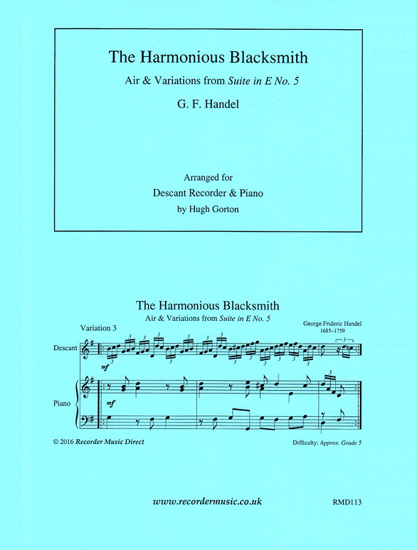 RecorderD's tweet photo. 'The Harmonious Blacksmith' Air &amp; Variations from Suite in E No. 5 - Handel.

BUY: https://t.co/AfJnUVKlWO

Arranged for Descant &amp; Piano. Difficulty: Approx. Grade 5. #recordermusic https://t.co/37REsV5Wss