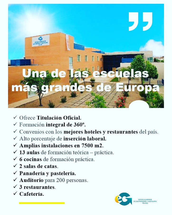 ESCUELA SUPERIOR GASTRONOMÍA Y HOSTELERÍA. TOLEDO (@esght_toledo) on Twitter photo 