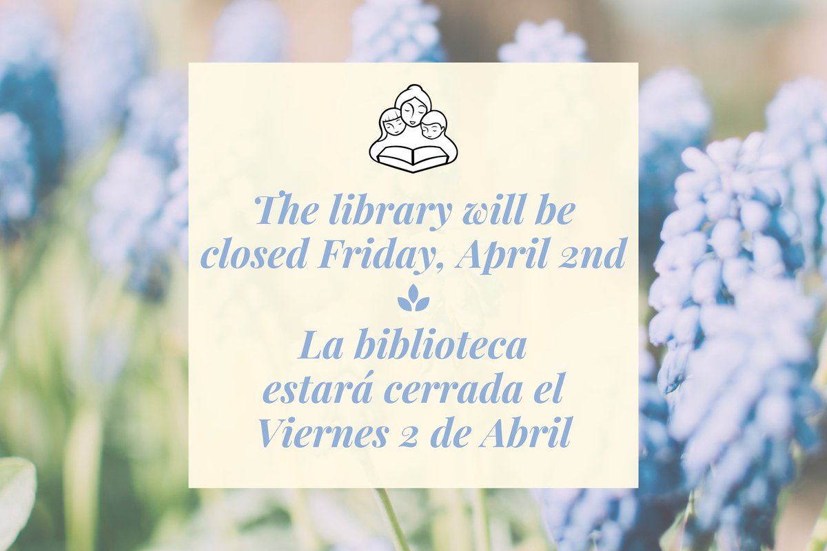 Keep in mind, the library building will be closed this upcoming Friday! 
#librarynews #YesCicero
-- 
Tenga en cuenta que el edificio de la biblioteca estará cerrado el Viernes. 
#noticiasdelabiblioteca #SiCicero