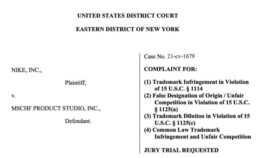BREAKING: Nike files trademark infringement lawsuit against MSCHF over the Lil Nas X “Satan Shoes” project

(via <a href="/Breaking911/">Breaking911</a>)