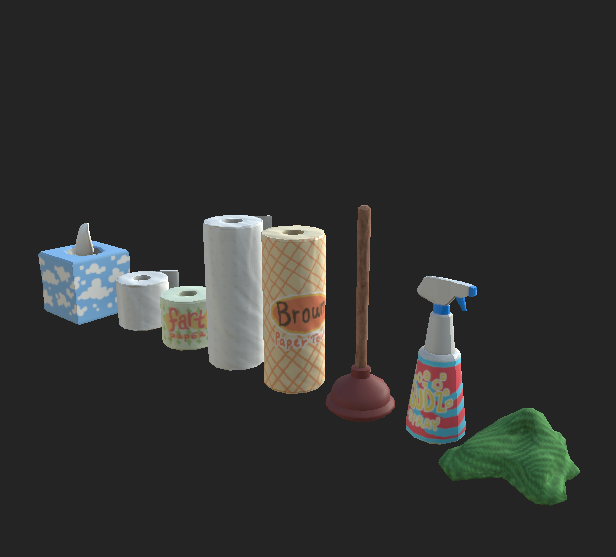 HappyMartGame's tweet photo. Still working hard on our assets! We've got a shopping cart, cleaning supplies, a car, and break room fridge. We'll be ready for a cleanup on any aisle!

#gamedev #gameart #unity3d #indiedev #substancepainter #UWStout https://t.co/FTI05f9DBy