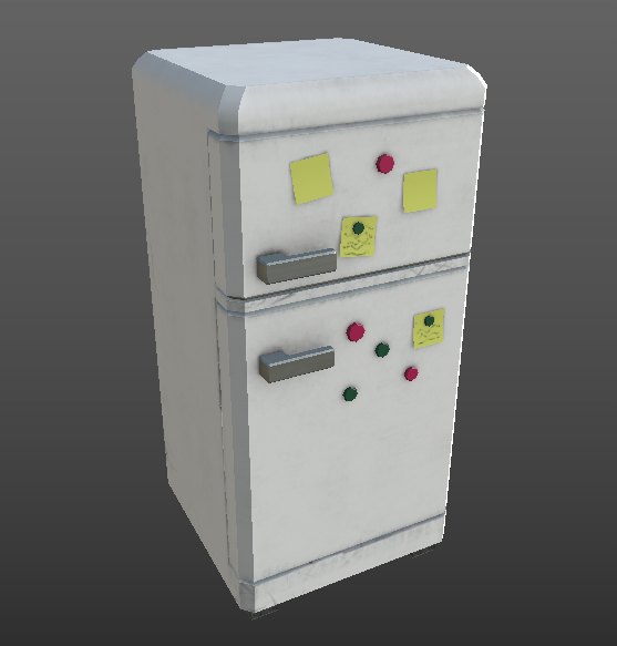 HappyMartGame's tweet photo. Still working hard on our assets! We've got a shopping cart, cleaning supplies, a car, and break room fridge. We'll be ready for a cleanup on any aisle!

#gamedev #gameart #unity3d #indiedev #substancepainter #UWStout https://t.co/FTI05f9DBy