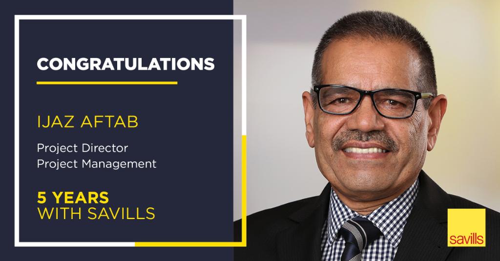 SavillsAus's tweet image. We would like to congratulate our Project Director and NSW Commercial Refurb Sector Lead, Ijaz Aftab, on achieving a very special #milestone - 5 years #lengthofservice with Savills. #Congratulations to Ijaz on this fantastic achievement.