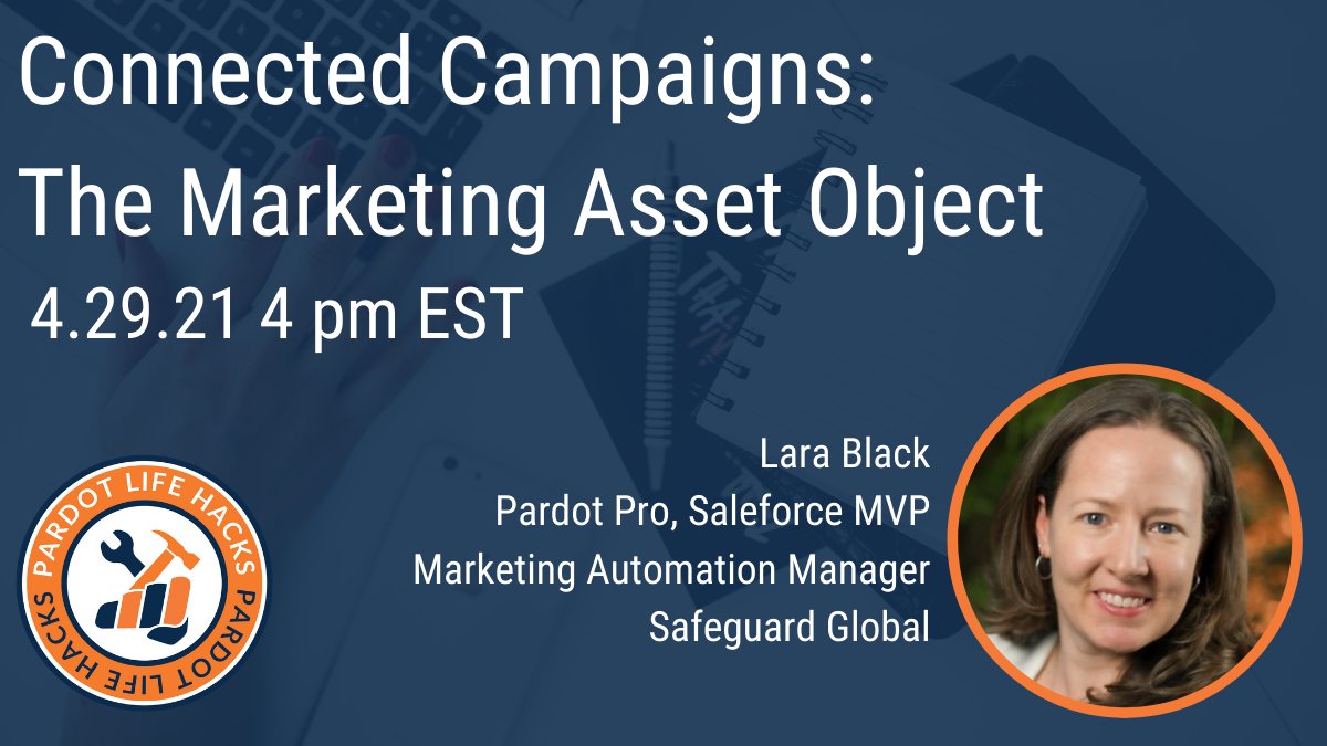 When you enable <a href="/salesforce/">Salesforce</a> <a href="/Pardot/">Pardot</a> connected campaigns, you now have a marketing asset object in Salesforce. How can you leverage this for insights on your assets? Learn from Lara Black, <a href="/PardotPro/">Lara Black</a> at the next @pardotlifehacks user group meeting. ow.ly/ms3f30rCdy9