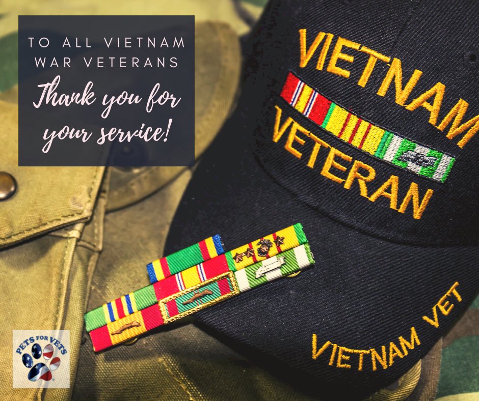 Today we honor the Veterans of the Vietnam war. Thank you for your service!

#thankyouforyourservice #vietnamwar #vietnamwarmemorial #soldier #veteran #supportourveterans #supportourtroops #warmemorial #warhistory #history #PetsforVets #SuperBond #veterans4veterans