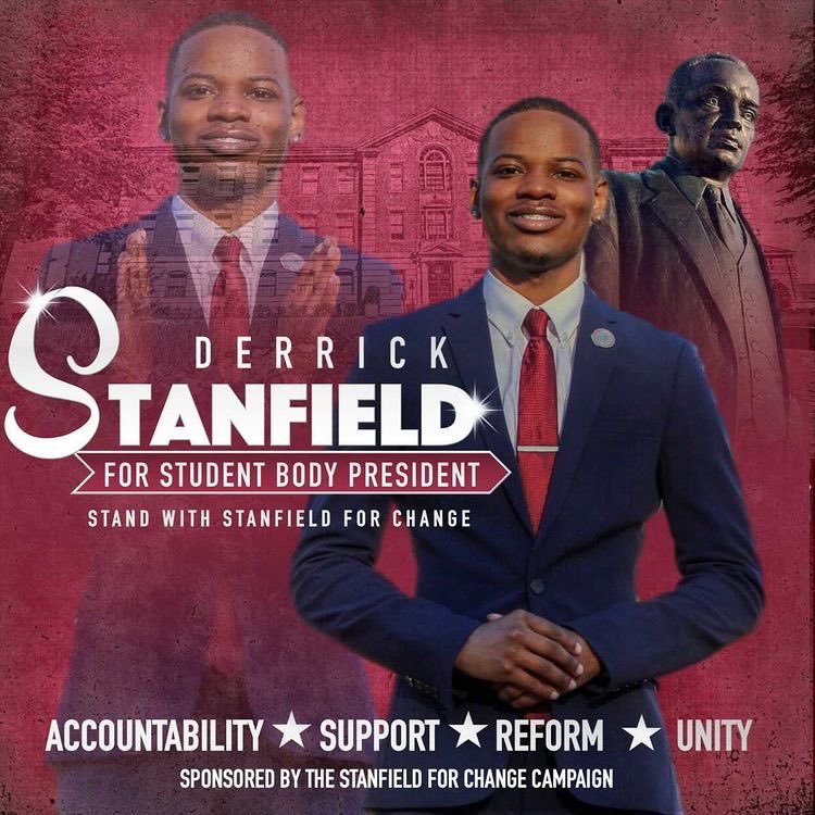 derrickfrm919's tweet photo. Greetings NCCU, it is with great pleasure that I officially announce my candidacy for Student Body President. Now is the time to come together Eagles, and #StandWithStanfield for Change! Please like and retweet to show your support! #nccu #nccu24 #nccu23 #nccu22 #nccu21 https://t.co/TEcpqb3xrQ