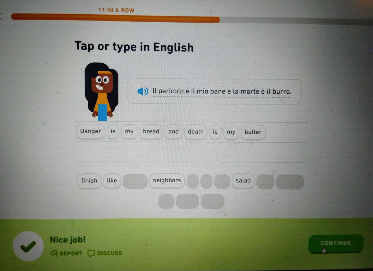 NicciSelby's tweet photo. The expression on this avatar pretty much mirrors mine... I have no idea why Duolingo feel I should know how to say this or when they suggest I use it. https://t.co/X0q3DGyU9s