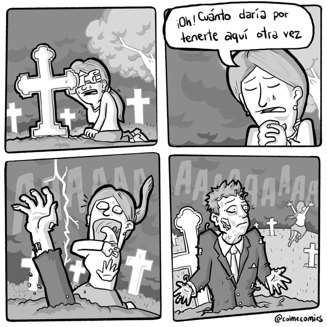 colmecomics's tweet photo. Cuidado con lo que desean 💭

#zombie #resurrecion #comic #historieta https://t.co/14ZcWVRgOs