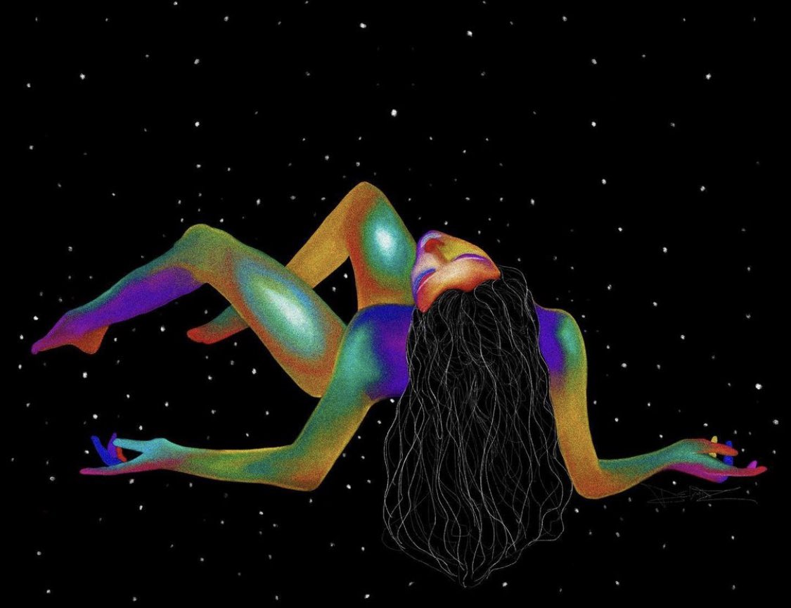 Me open and ready for inner healing like... ✨🌌🤌🏼🌈 
- De La Luz 

  #delaluz #procreate #love #goddess #chicanaart #Mexican #drawing #native #spiritual #art #digital #exploreeverything   #LosAngeles #artist  #space #frequency #healing #divinefeminine