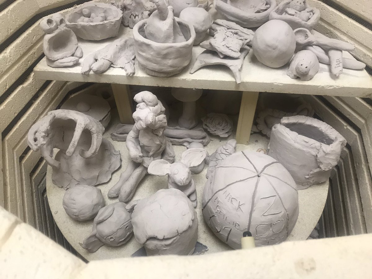 2020-2021 School year all WMS in person students created with clay this year. Firing the 1st batch of 4th 9 weeks bisqueware right now.  This makes me super happy! <a href="/MrWayneWMS/">Eric Wayne</a> <a href="/MrStreity/">𝗕𝗿𝗮𝗱𝘆 𝗦𝘁𝗿𝗲𝗶𝘁𝗲𝗻𝗯𝗲𝗿𝗴𝗲𝗿</a> <a href="/WCHCS/">WCH City Schools</a>