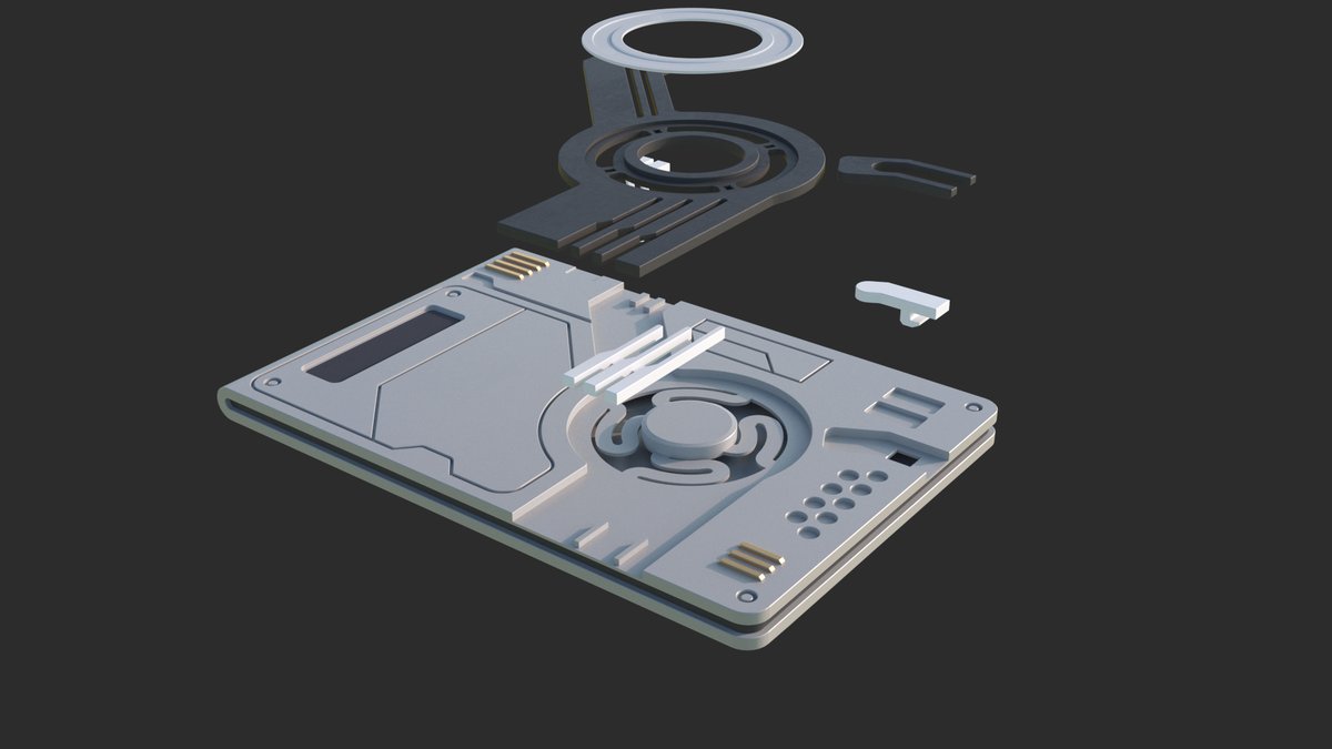 trimitek's tweet photo. Watching the #Korean #Alice #TVseries I decided to model #3D printable #TimeTravel card case.
It's made from different interlocking parts and a pressable push button. 
Available as #STL files here: 
https://t.co/eT6HrqmRnL
#3dprinting #scifi #diy #netflix https://t.co/aaCdm1gStH