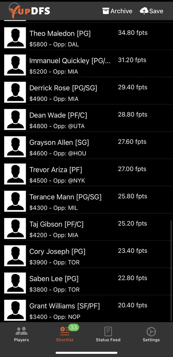 yupdfs's tweet photo. #NBA 6x punts

Rose @ 4900 &amp; Taj @ 4200 could be 6x plays if Randle is out

Lee/Joseph will be the main PGs for DET w Smith out, both sub 4k

Ariza’s been getting 30+ min for MIA

#DFS #NBATwitter #nbadfs #GamblingTwitter #FantasyBasketball #DraftKings #fantasysports #NBADK #DKNG https://t.co/KcPEh4uhCL