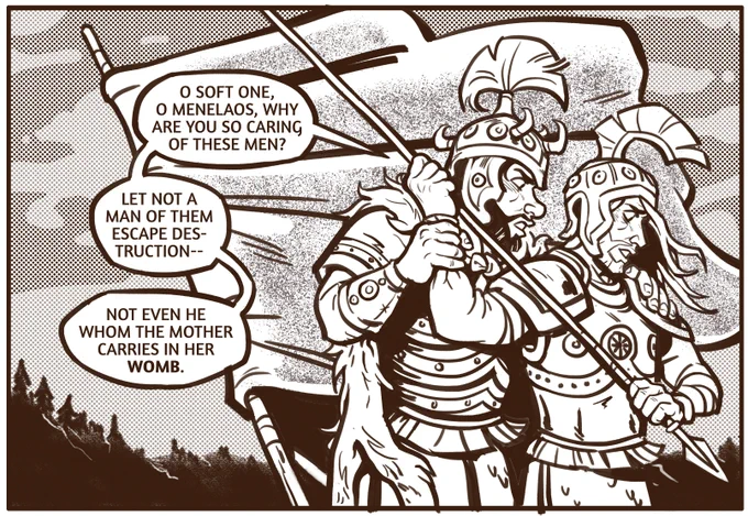 today on Iliad Scenes I Think About Way Too Often: book 6, agamemnon convinces menelaus not to spare the life of a trojan 
