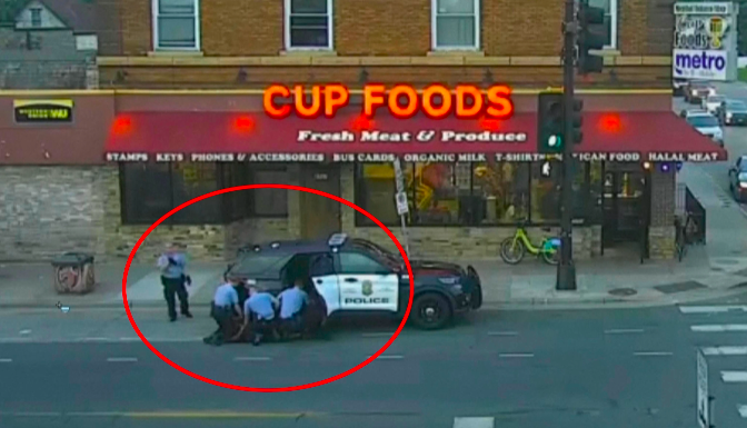 Woman watching George Floyd being pinned down 'called the cops on the cops'