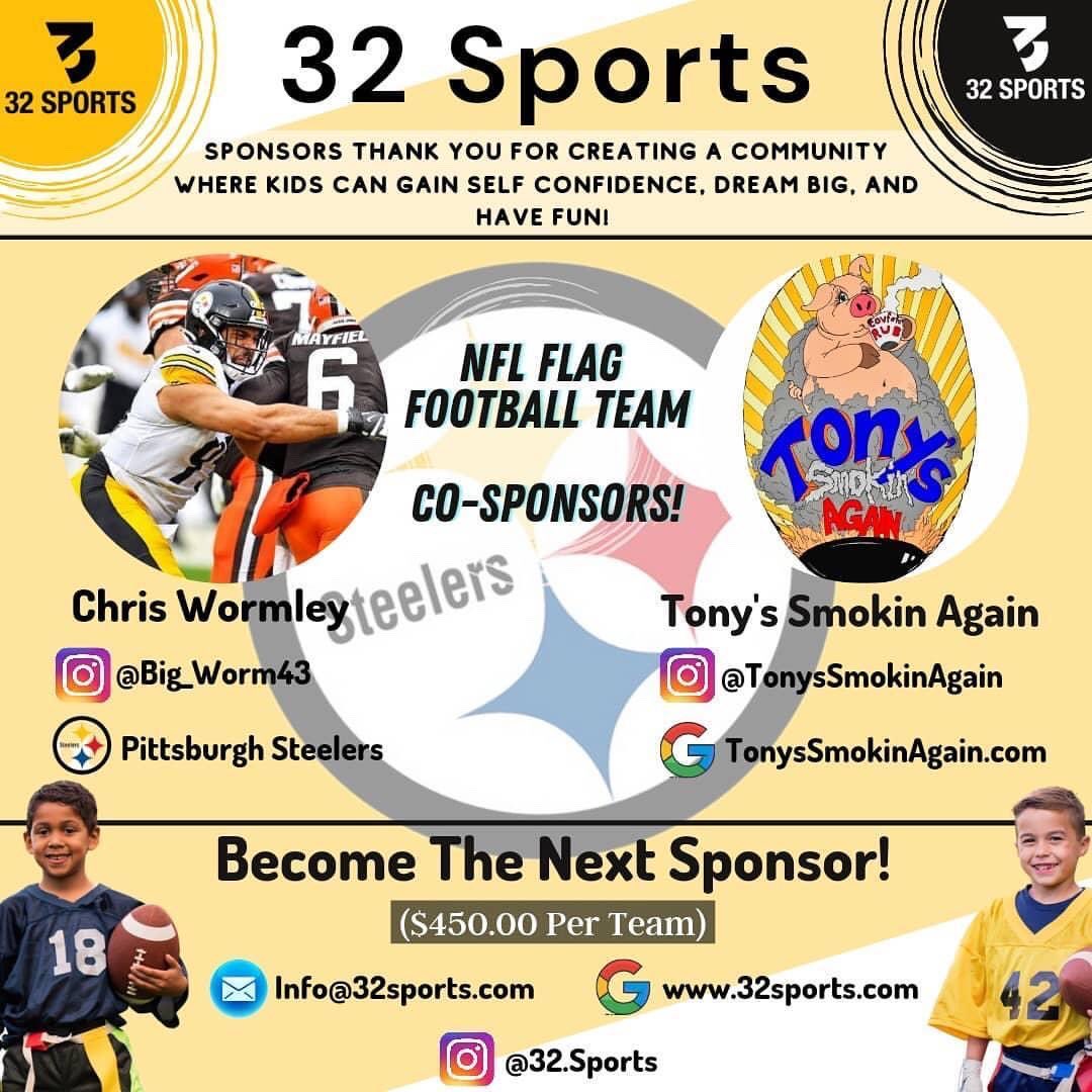 This opportunity right here, is absolutely amazing! To be able to help and give back to the community, for the kids to have a great time and have fun! Huge thank you to <a href="/32Sports1/">32Sports</a> &amp;  <a href="/steelers/">Pittsburgh Steelers</a> own <a href="/Chris_Wormley43/">Chris Wormley</a> and all the other sponsors!
#32sports #nflflag #steelersnation