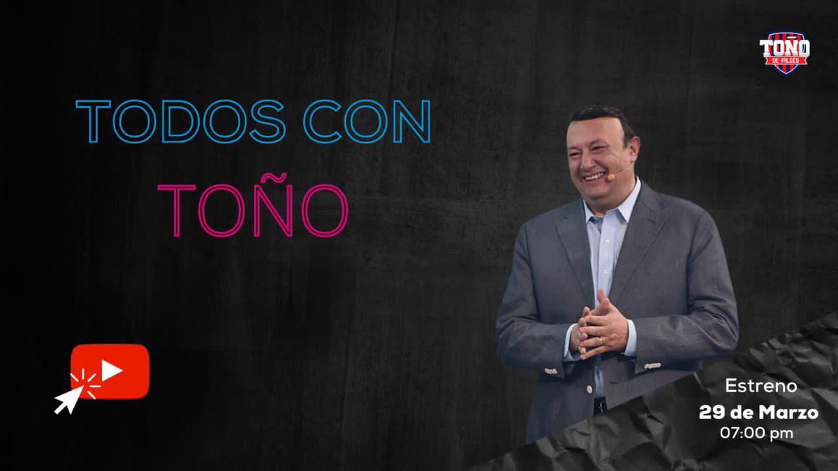 adevaldes's tweet image. 🚨 Es hoy!!! empezamos #TodosconToño , un proyecto que estoy seguro que les va a gustar.

Les dejo el link para suscribirse: 
bit.ly/2O2KCWP

19:00 pm CDMX