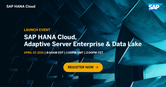 lrieu's tweet photo. Join us April 7th at 8am EDT to learn about the managed services built on SAP ASE and SAP IQ to soon be available in SAP HANA Cloud in this special launch session. https://t.co/BzD4ulQBuf https://t.co/sdrd8pNec6