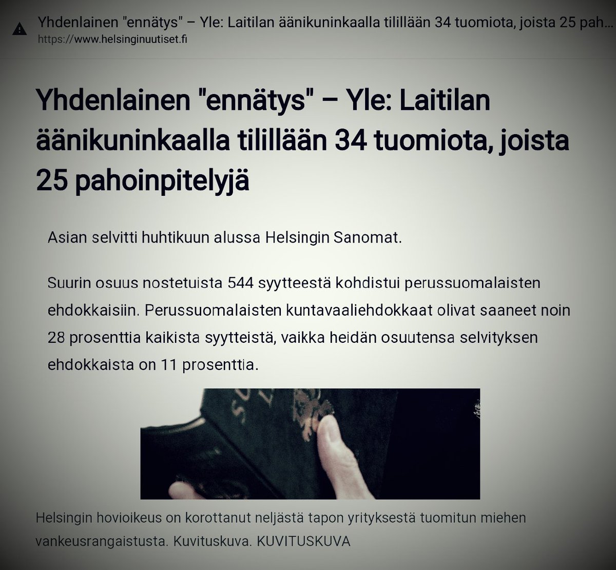 ps_matti's tweet photo. @JuusoJrvenp1 @Halla_aho MIELIPIDEVANKI! https://t.co/i2jMRATf33