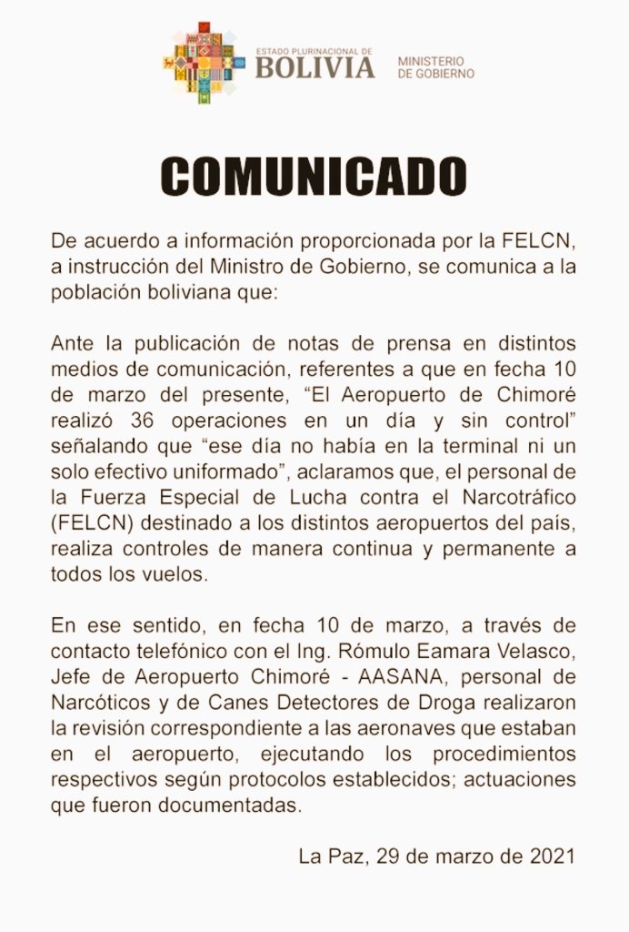 bot_luchon's tweet photo. @mopsv_Bolivia @EMontanoRojas @grupoeldeber @RKCnoticias @Diario_ElDia @Canal_BoliviaTV @Bolivia_bol @abi_bolivia @unitelbolivia @RedUnoBolivia @vicemincom Y ahora existia o no control? Parece que sus afanes personales se le caen de a poco https://t.co/kNUbucQDeD