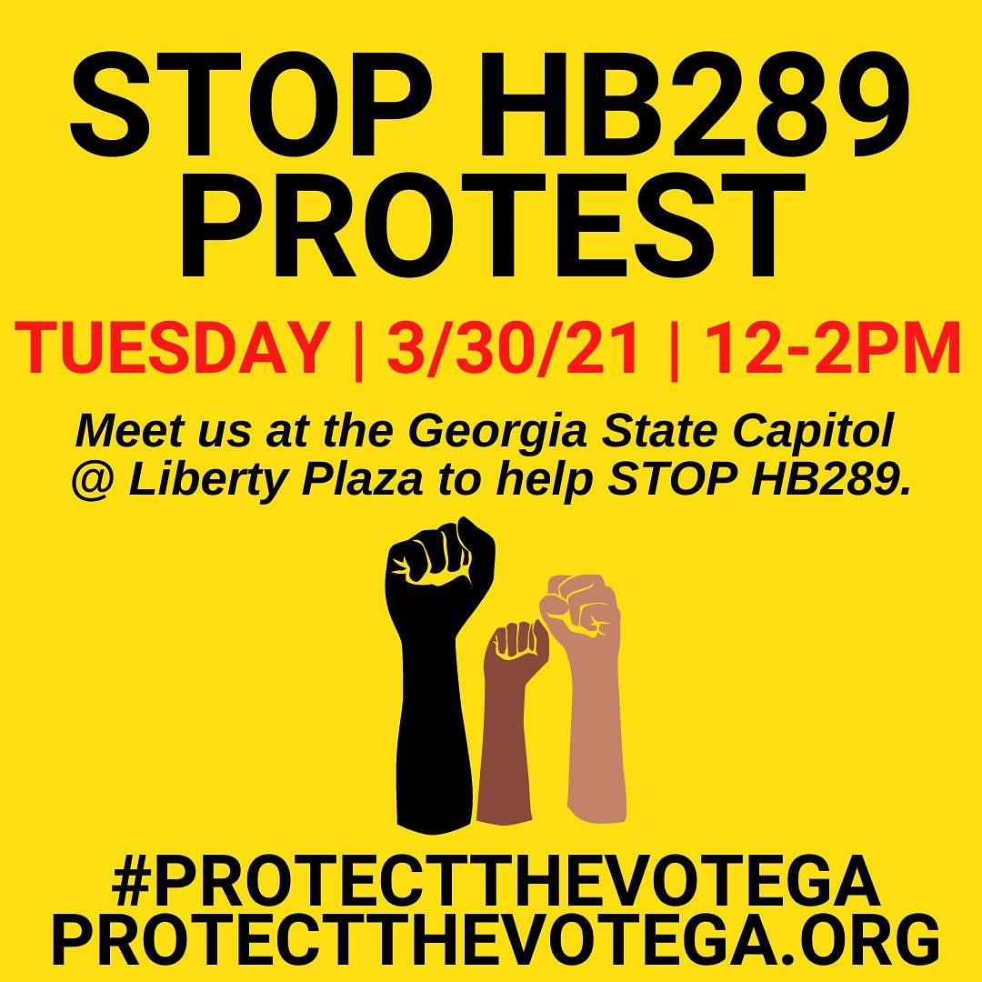 JusticeForGA's tweet photo. JOIN US on Tuesday at The Capitol @ Liberty Plaza to raise our voices against #HB289, a bill that would make it harder to protest by requiring permits for protests across the state among other harmful measures. Let’s keep fighting because we will win.
https://t.co/55ghQBVAWU