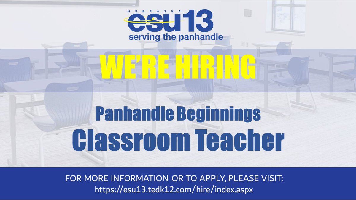 We are Expanding Come join this great Panhandle Beginnings Team!!  For more information or to apply please visit our website at:  esu13.org
