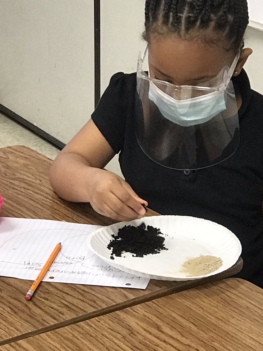 Keonaka1's tweet photo. Today my first graders observed and compared sand and soil. @RheLancaster @LancasterISD @Faith_n_Science #soilunit https://t.co/TwK9WLm8Ep