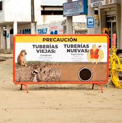 _adrianramirez_'s tweet image. #MeMeStyle | En Chone, provincia de Manabi (Ecuador), usaron memes para una campaña de conciemtización sobre obras que podrían generar malestar ahora pero que mejorarían la calidad de vida de las y los chonenses. #ComPol
