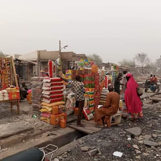 KatsinaC's tweet photo. PHOTO NEWS

Some Katsina Central Market traders affected by the unfortunate fire outbreak incident returned to the market with few goods at the road side. https://t.co/xt8ThtcKnB