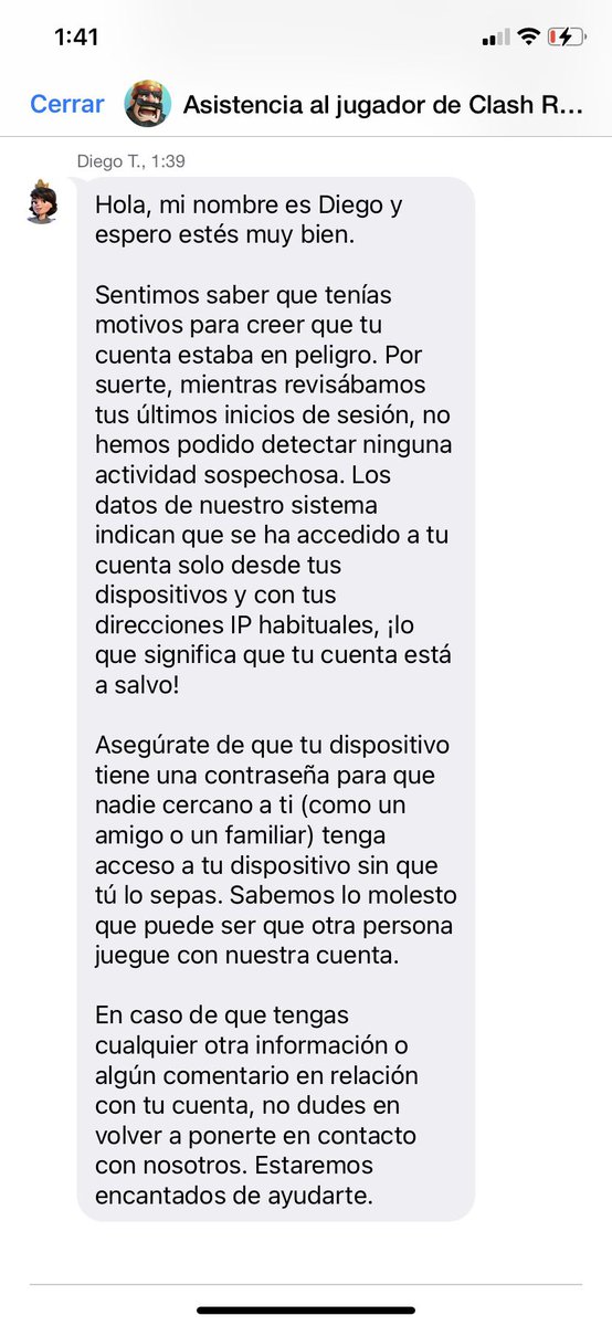 CR pido de ayuda ya que mi sueño se acaba de venir abajo por un veto que me han metido en la cuenta al parecer por uso compartido de mi cuenta pero hace poco pedí una verificación y me dijeron que todo estaba bien con mi cuenta por favor ayuda!! <a href="/ClashRoyaleES/">Clash Royale ES</a>  <a href="/drewbian/">drew</a>