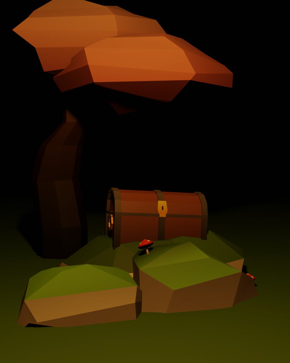 TiffypoxArt's tweet photo. Treasure awaits 🍄 #GameArt #GameDev #3DModelling #3DRender #Blender3D https://t.co/PK6xSrIR7B