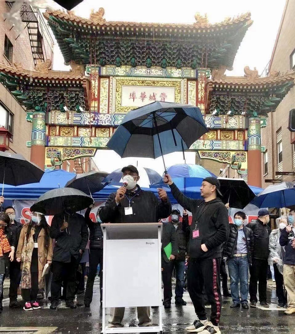 action4asians's tweet photo. “STOP HATE!” Simple but powerful chant from @DwightEvansPA , also coming an hour early and staying an hour late, to discuss the issue and also marching in the rally, just goes to show how passionate he is about the issue. Thanks so much congressman. #StopAsianHate #HATEISAVIRUS https://t.co/nKEUVPLFZH