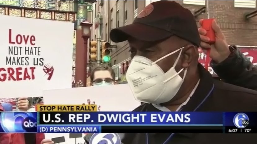 action4asians's tweet photo. “STOP HATE!” Simple but powerful chant from @DwightEvansPA , also coming an hour early and staying an hour late, to discuss the issue and also marching in the rally, just goes to show how passionate he is about the issue. Thanks so much congressman. #StopAsianHate #HATEISAVIRUS https://t.co/nKEUVPLFZH