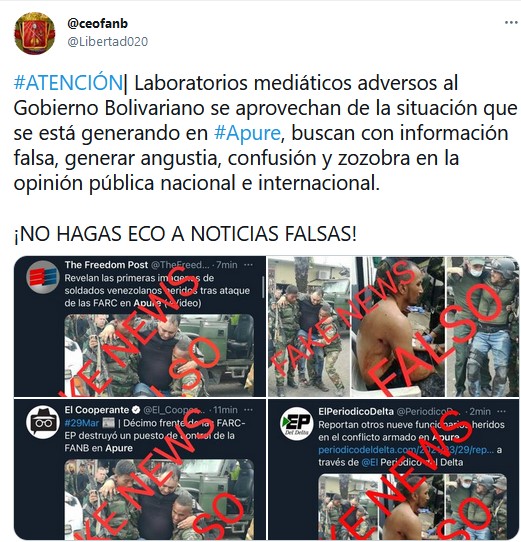 pandora893's tweet photo. ¡VENEZUELA no hagas eco a NOTICIA FALSAS!
Sigue las cuentas del #CEOFANB y mantente informado.
#FANBenDefensaDeLaDignidad #Fanb @Cmdte435altamir @va_arnel @laradiodelsur @VirguezErika @vladimirpadrino @Libertad020 @2doCmdteCEOFANB #ALLAHesGrande https://t.co/p1wJdiWUDH