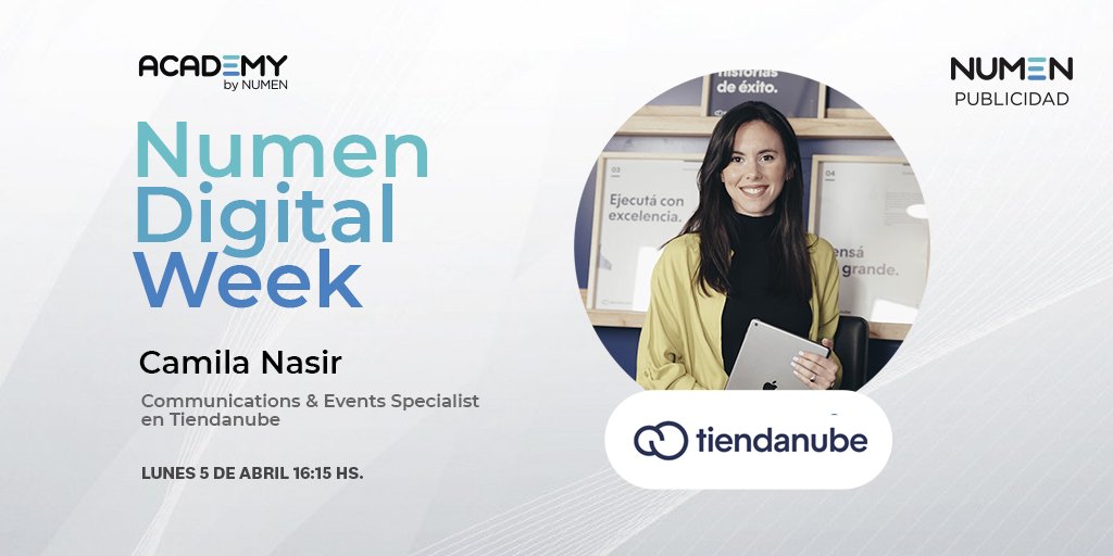 Academianumen's tweet photo. DÍA 1. E-commerce.
Conoce a los speakers de @emBlueLatam, @Tiendanube @WalmartArg y muchos más, que van a ser parte del primer día del Numen Digital Day. Te esperamos el lunes 5 de abril a partir de las 15 horas.
Link en hilo👇🏼
#NumenDigitalWeek #AcademiaNumen #NumenPublicidad https://t.co/HQBAKo4oEy
