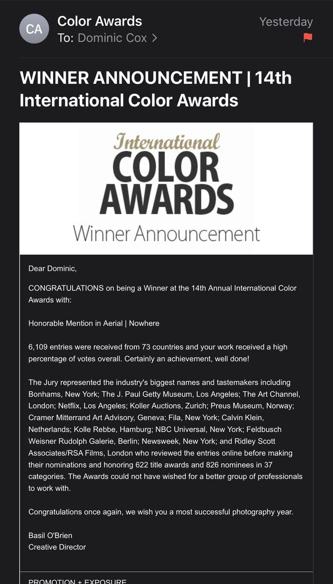 dcox714's tweet photo. I'm an Honorable Mention winner in the 14th annual #InternationalColorAwards competition in the Aerial category. 🤩 Thank you for honoring my image! 🙏🏾 Congrats to all the nominees and winners! 🏆 https://t.co/DlQR7yinWm #photographyawards #photographyisthemuse https://t.co/3dnUbBSbJE