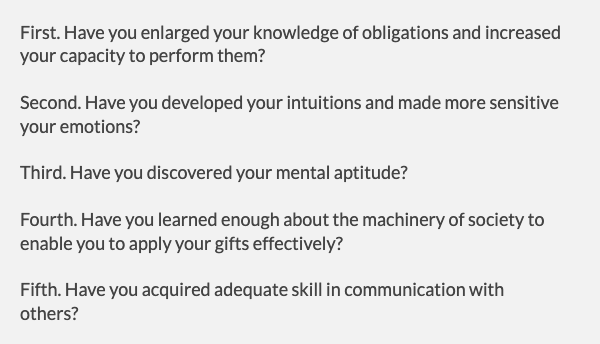 These questions are from a 1931 address to graduating college students by Owen D Young, the chairman of General Electric. They're still worth asking.
