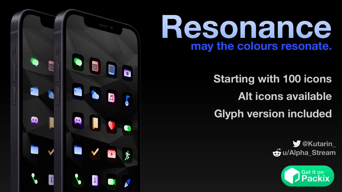 Kutarin_'s tweet photo. Resonance is now out on Packix! 🎉🎉
https://t.co/ObMUxuuEDl
#Themes #Theme #Theming #Jailbreak #iOS #Snowboard #Resonance #Packix https://t.co/ltHw7fquzk