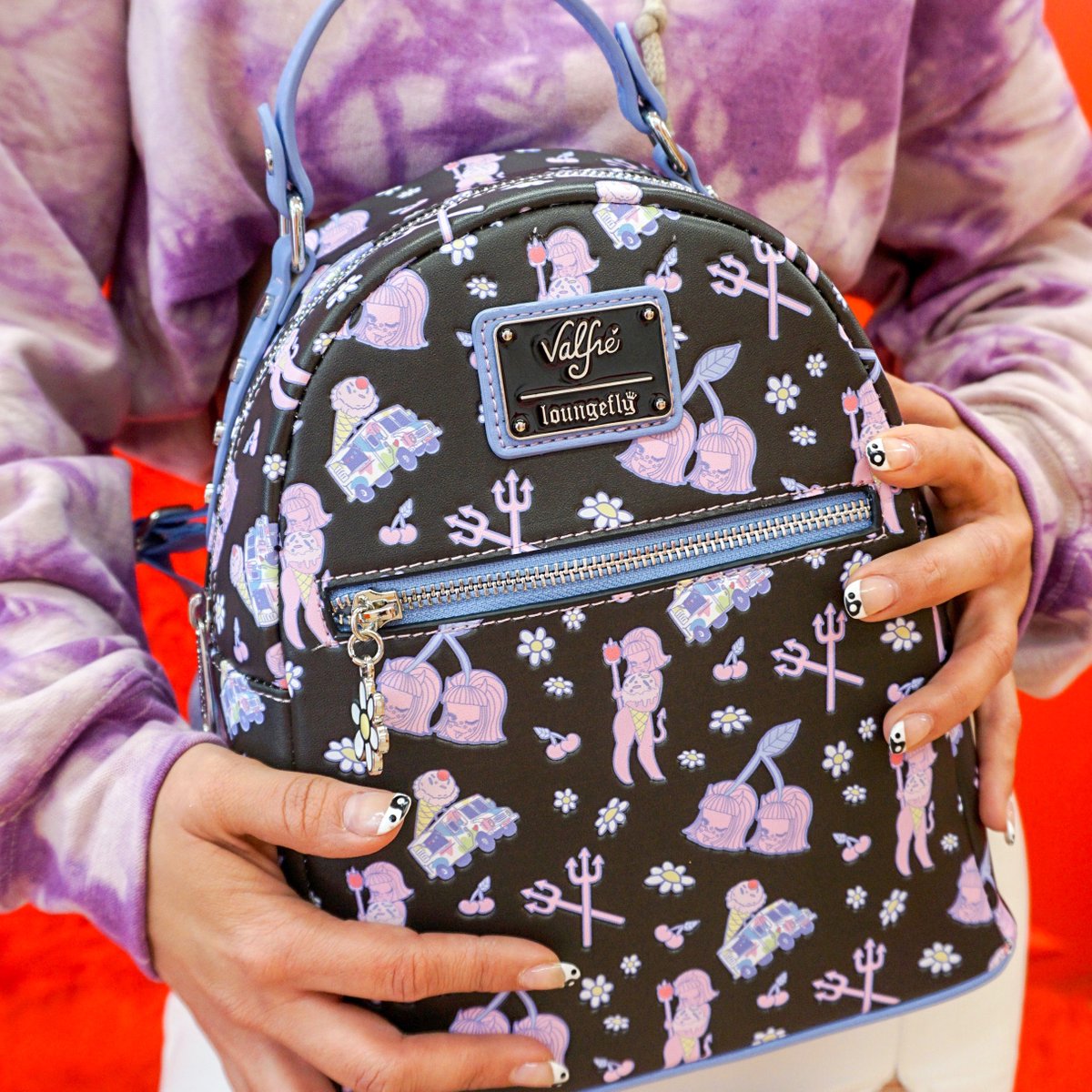 Loungefly Valfre Double Heart Tattoo All Over Print Mini Backpack Amazon.com: Loungefly Valfre Double Heart Mini Backpack  main image 2