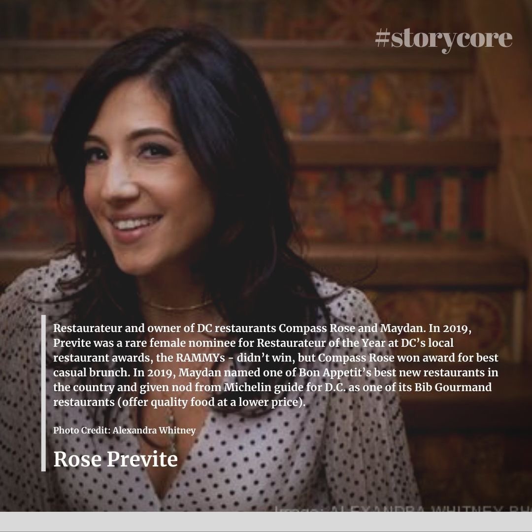 WomenStorySalon's tweet photo. Today’s #StoryADay: Rose Previte, award winning #Restaurateur &amp; #owner of @compassrose_DC &amp; @maydandc. Check out the #StoryCore, #OriginStory, #StorySurprise &amp; her thoughts on the US immig system #InHerWords #Women #foodandwine #entrepreneur  #FemaleFounders #WomensHistoryMonth https://t.co/2UYoVToPmG