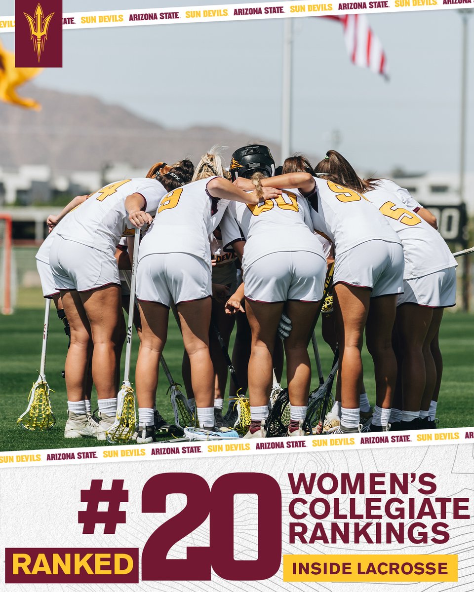 𝐏𝐑𝐎𝐆𝐑𝐀𝐌 𝐌𝐈𝐋𝐄𝐒𝐓𝐎𝐍𝐄 ✅

The nation is taking notice... 🤫

<a href="/SunDevilWLax/">Sun Devil Lacrosse</a> is ranked for the first time! 😈

Arizona State is #⃣2️⃣0️⃣ in the latest <a href="/ILWomen/">ILWomen</a> poll