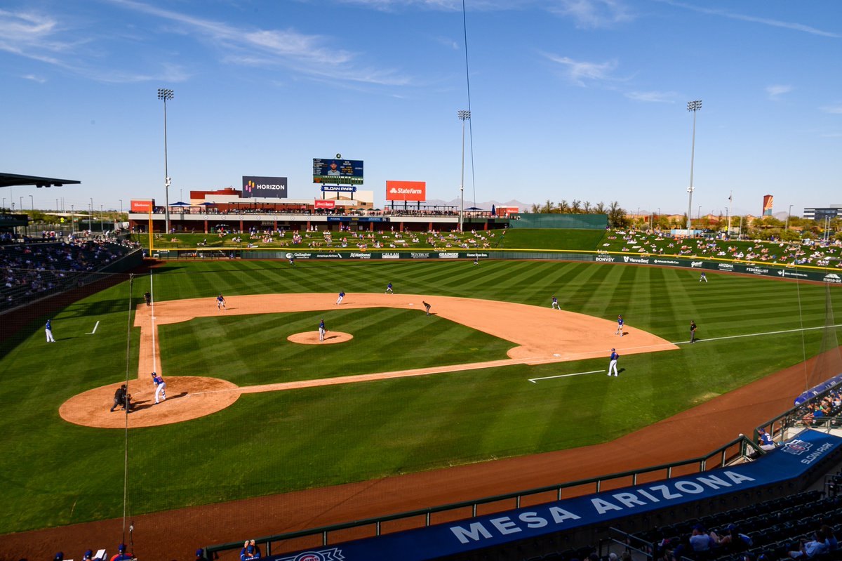 Cubs's tweet photo. Thank you to all the fans and gameday staff who helped make this unique #SpringTraining safe and fun for everyone! #CubTogether https://t.co/wJyKBlT52g