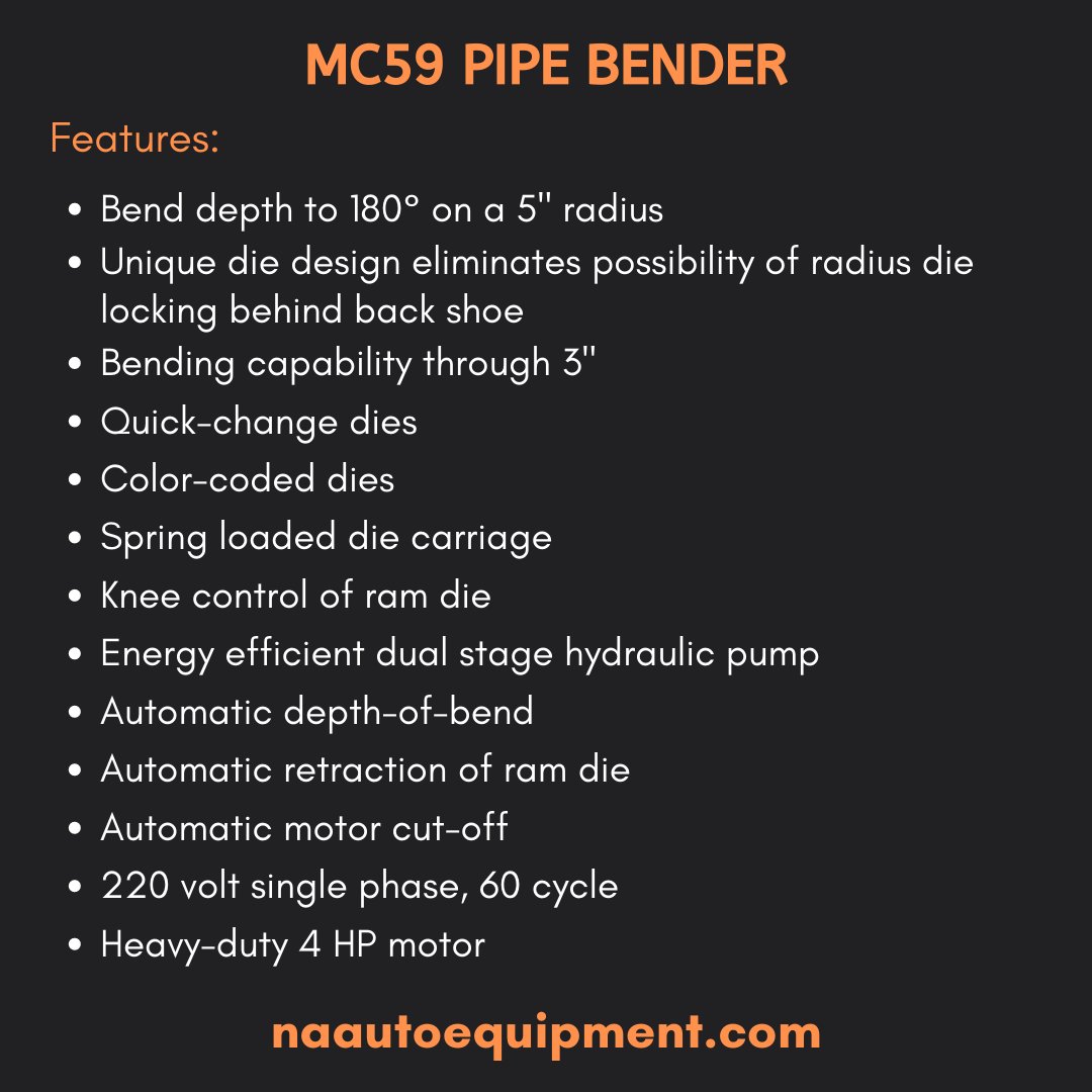 NAautoequipment's tweet photo. The MC59 Ben Pearson Bender is truly the ultimate in exhaust benders. ๐๐๐๐
See more here: https://t.co/cSMseoHjj6
#exhaustbenders #garage #garageequipment #garagegoals #garagemonkey #autoshop #autoshopequipment #commercialgarage #NAautoequipment #Universalift https://t.co/3NyquUDBYs