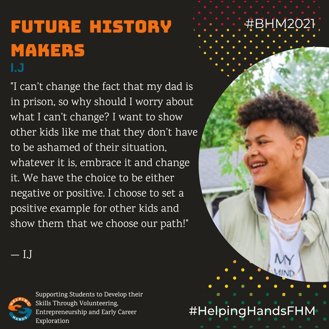 helpinghands's tweet photo. Todayโs #FutureHistoryMaker is I.J (@getdrippd)
I.J is a motivated and inspiring 15-year-old who started his own clothing brand called Get Drippd when he was 13. https://t.co/pIHAm7qAIN
