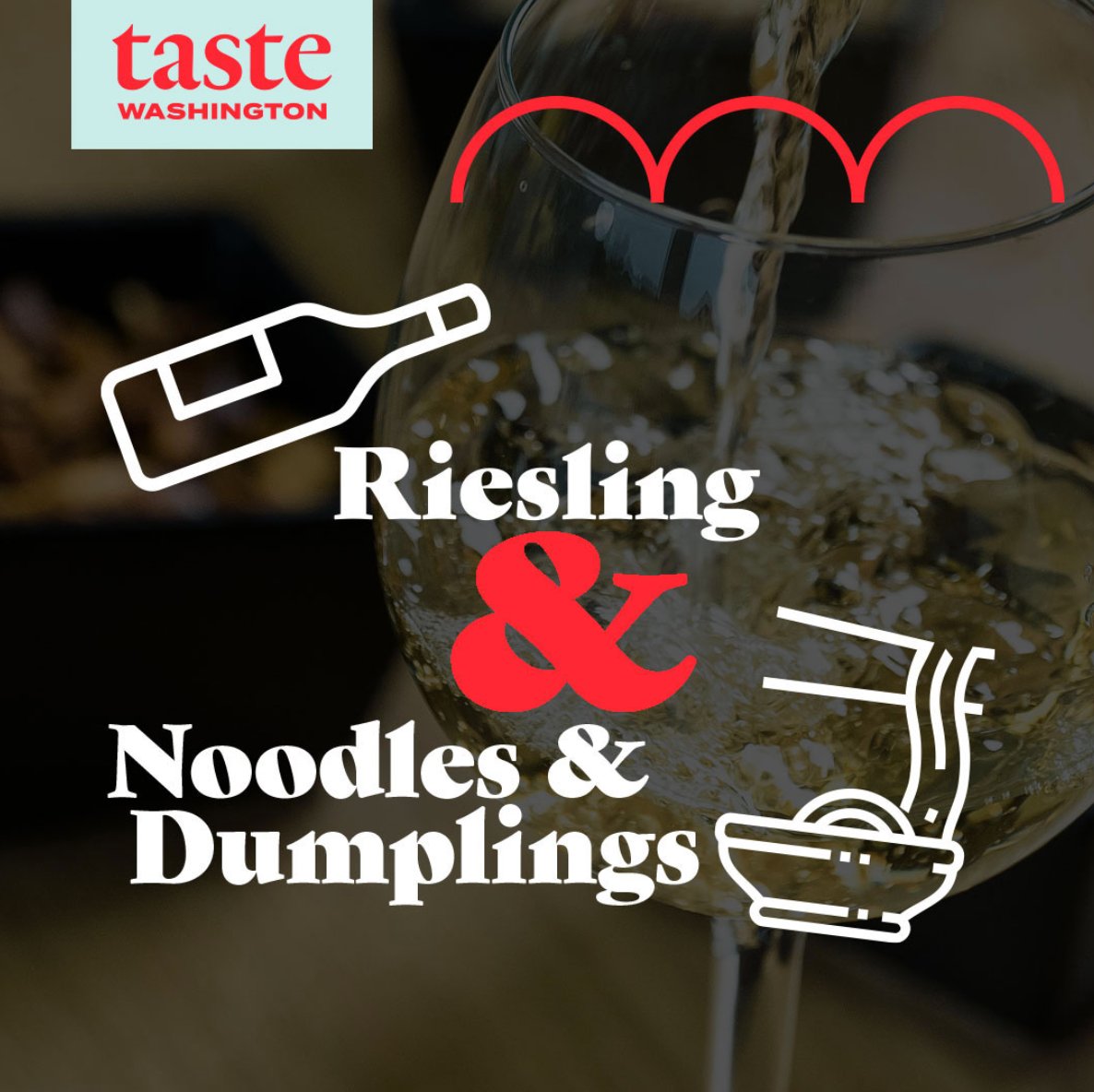It's the last week of #TasteWA Wine Month: Riesling + Noodles & Dumplings 😍🍷⠀⠀⠀ .⠀⠀⠀ Are you Team To Go or Team At Home? Be sure to tag us and our friends at @TasteWashington and @Wa_State_Wine to show us how you are celebrating this week!⠀⠀